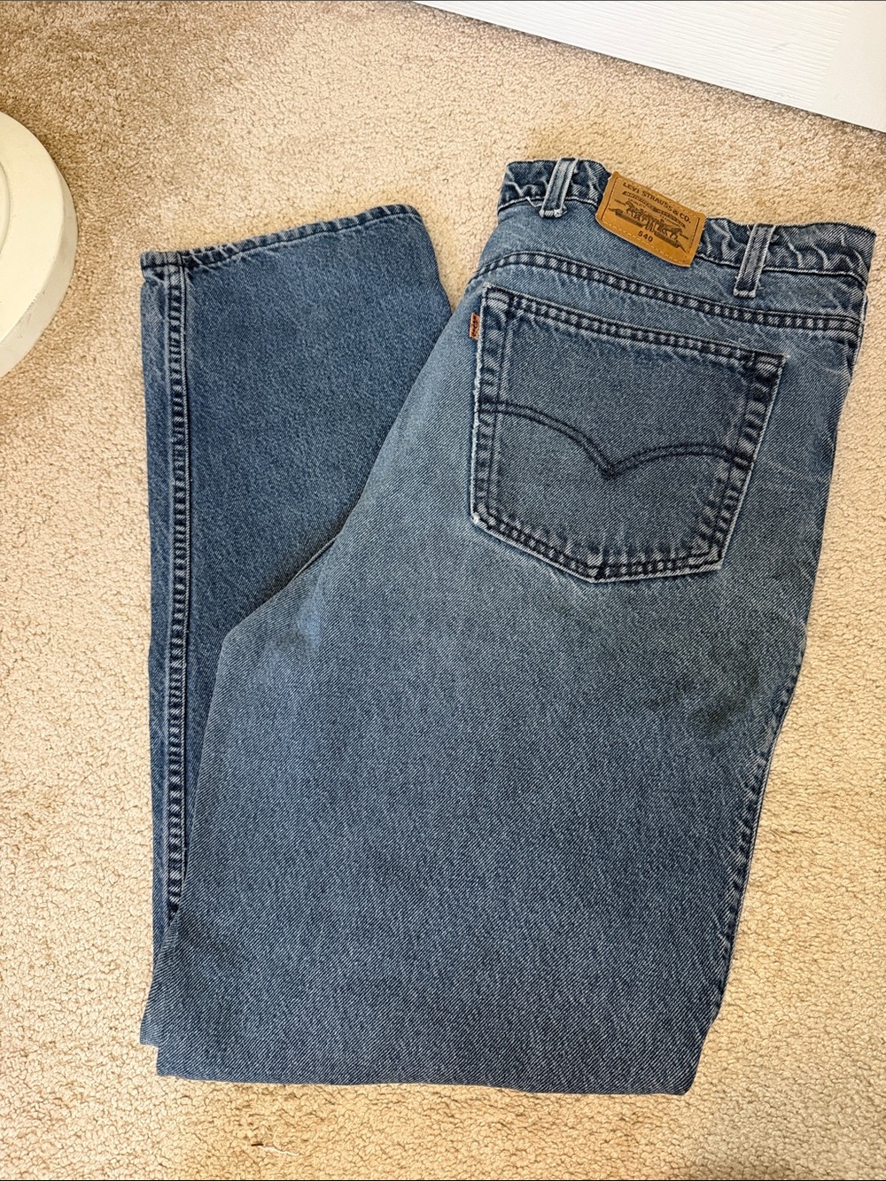 Levi's Men's Vintage Relaxed Fit Jeans in Washed Blue Denim Size 44x32